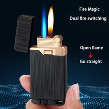 Dual Flame Butane Torch flame Cigarette Lighter Soft Flame  Flint Wheel Lighter picture