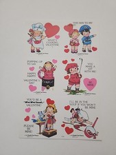 Vintage Sheet of 6 Campbell's Kids Valentines: 1989 Campbell's Soup Kids  picture