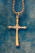 Elegant Sterling Silver Cross 1.75 inches long .9 inches wide picture