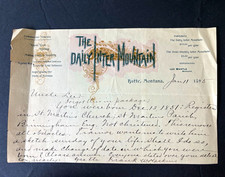 1895 Letter to Lee Mantle – Daily Inter Mountain Letterhead, Birth Record picture