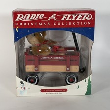 Vintage Radio Flyer Christmas Collection Table Top Ornament #112 Red Wagon Bear picture