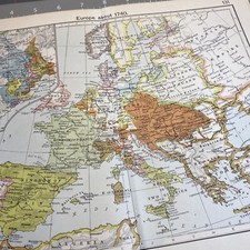 Year 814 Carolingian Byzantine Empire Califate 1910's ATQ Map Folded Wall Art picture