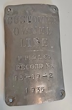 Rare 1936 Vintage Pacific Power & Light CUSTOMER OWNED LINE Equipment Data Plate picture