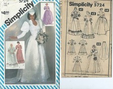 S 5724 sewing pattern ELEGANT Wedding DRESS Bridal GOWN, TRAIN sew size 14 UNCUT picture