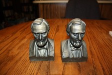 Vintage Pair of Abraham Lincoln Bronze Metal Bookends See Description picture