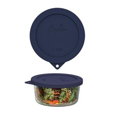 Sophico Round Silicone Storage Cover Lids 6/7 cup, Navy blue - 1 pack picture