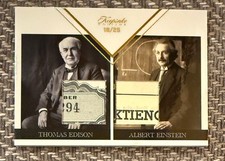 Thomas Edison Albert Einstein 2023 Keepsake DUAL RELIC #d /25 Stock Certificate picture