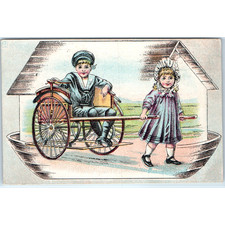 Vtg Trade Card Stevens' Own Blended Coffee Wheeler Stevens Zanesville OH Sailor picture