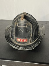 Vintage CAIRNS & BROTHER Metal FIRE HELMET Black Paint  w/badge Chief picture