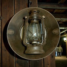 Vintage Old West Saloon Wall Reflector Lantern Miss Kitty Long Branch Dodge City picture