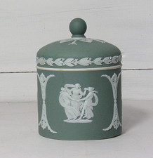 Wedgwood Sage Green Jasperware Round Trinket Box with Lid picture