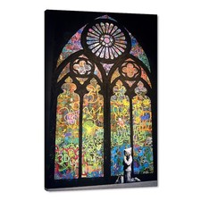 Yatsen Bridge Modern Graffiti Prints Wall Art Stained Glass Church Canvas picture