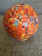 VINTAGE CZECHOSLOVKIA CZECH SPATTER CONFETTI GLASS LAMP SHADE picture