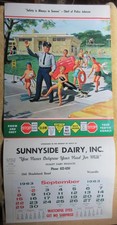 VINTAGE  SUNNYSIDE DAIRY INC. SAFETY ADVERTISING CALENDAR -SUMMER SAFETY  FRAHM picture