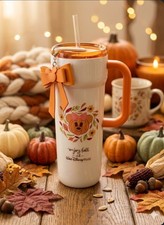 NEW Disney Parks 2026 WDW Starbucks Fall Halloween Mickey Pumpkin Bow Tumbler picture