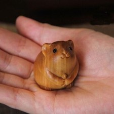Cliff Cypress Wood Carved Figurine Home Desktop Decoration Statue Animal Toy USA picture