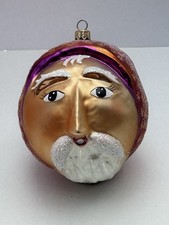 Radko NORTHERN NIGHTS Ball Ornament 5” Orange 97-167-0 Face picture