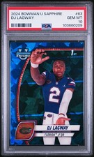 DJ LAGWAY RC 2024 BOWMAN U CHROME SAPPHIRE ROOKIE #63 PSA 10 GEM MINT FLORIDA picture