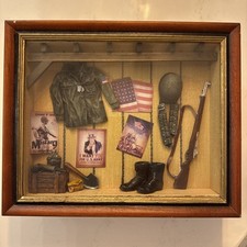 American Military US Army Gear Diorama Shadowbox Vintage picture