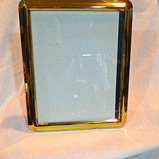 VTG Solid Brass 8x10 Picture Frame Rounded Tiered Bezel Bevel  Premium Velvet  picture