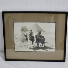 Soldiers at the Sphinx w Pyramd Photograph Egypt c.1900 – Silver Gelatin Print picture