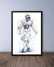 Aidan Hutchinson Detroit Lions Football Poster Art Print Wall Art Print Picture picture