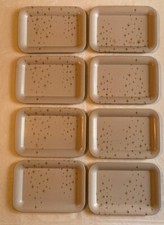 VNT Cocktail/Appetizer/Snack  Metal Tray MCM 8 White w/ gold cosmic burst 3x5
