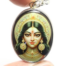 DURGA BIG PENDANT PARVATI KALI UMA DEVI 3 EYED AMBIKA GODDESS SHAKTI OM LOCKET picture