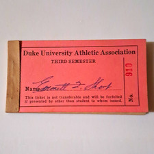 Vintage 1945 -46  Duke University Ticket Booklet Complete,Blue Devils,  WWII picture