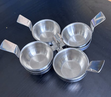 Vintage Stainless Steel 4-Bowl Condiment Server Caddy - Sauce Snack Nuts picture