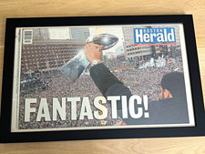 Beautifully framed Boston Herald Front Page 2/4/04 - Patriots 2nd victory parade picture