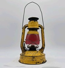 Vintage Dietz #100 Yellow Kerosene Lantern Red Globe Cold Blast - NJ - PSE &G Co picture