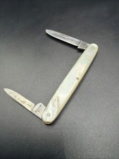 Antique Wostenholm IXL Sheffield Real Mother of Pearl 2-Blade Pen Pocket Knife picture