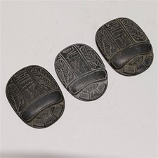 Ancient Egyptian inspired basalt scarab intricate carved hieroglyphic details picture