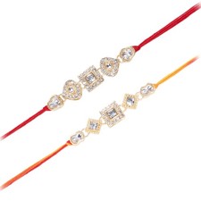 Aheli Rakhshabandhan Rakhi Combo Pack of 2 for Brother with Crystals picture