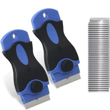 2PACK Razor Blade Scraper Tool with 30Pcs Stainless Steel Blades for Glass... picture
