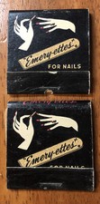 LOT OF 2 Vintage Emery-Ettes For Nails Match Book Style Emery Boards picture