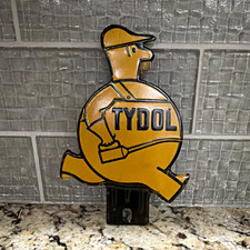 Vintage Tydol Gas & Oil Advertising Sign Yellow Black Collectible picture