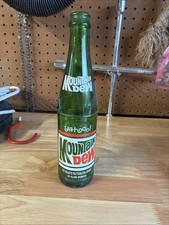 Vintage Ya-hooo Mountain Dew 10 oz Green Glass Bottle Soda Coke Pop Beverage picture