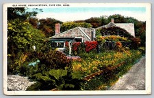 Vintage Provincetown Cape Cod Old House Scenic Postcard 1937 picture