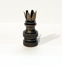 DIY~ ANTIQUE BRASS FINISH, 6-PRONG LAMP SHADE FINIAL BASE (FITS MOST HARPS) picture