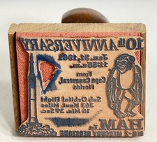 HAM Chimp Mercury Redstone NASA Program Rubber Stamp Cocoa FL Space Coast picture