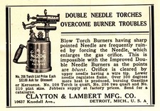 1923 Clayton & Lambert Blow Torch Print Ad / Advertisement (3.5in X2.5in) picture