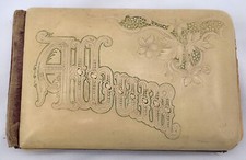 Antique 1900 - 1905 Hard Cover Embossed Autograph Album from Oregon Plus Photos picture