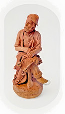 Sicilian Terracotta Figurine By Grasso Catanio Fisherman Net 5.5 In Vintage ￼ picture