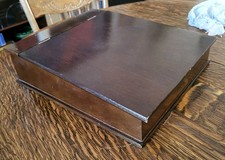 Vintage The Bombay Company Wooden Lap Desk Stationary Writing Box NICE COND picture