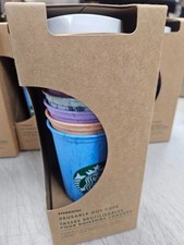 Starbucks 6 Pack Reusable Hot Cups Marble Variety Colors NEW in Box 011098920 picture