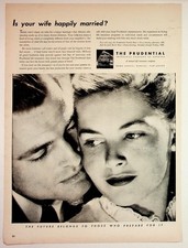 Vintage Prudential Insurance Magazine Ad Happy Married Couple 1940s Newark NJ picture