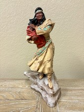 Vintage 1983 Provincial Mold Native American Mother Baby Ceramic Statue 12