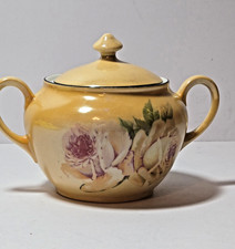 Vintage P.A.L.T. Bohemia Czecho-Slovakia Sugar Bowl   in Peach Lusterware picture